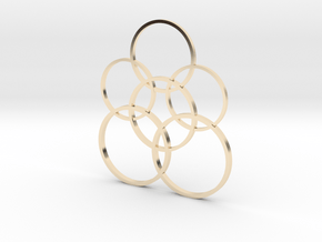 Stylish circulars pendant  in 14k Gold Plated Brass: 1:10