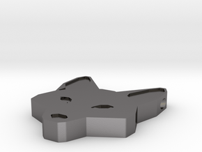Fox Geometric Pendant in Polished Nickel Steel: Large
