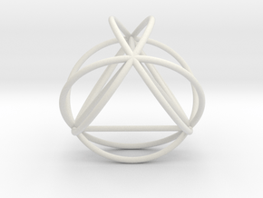 TetraSphere w/nested Tetrahedron 1.8" (no bale) in White Natural Versatile Plastic
