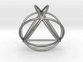 TetraSphere w/nested Tetrahedron 1.8" (no bale) in Natural Silver