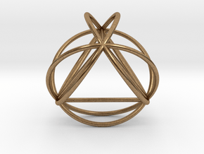 TetraSphere w/nested Tetrahedron 1.8" (no bale) in Natural Brass