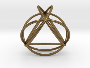TetraSphere w/nested Tetrahedron 1.8" (no bale) in Natural Bronze