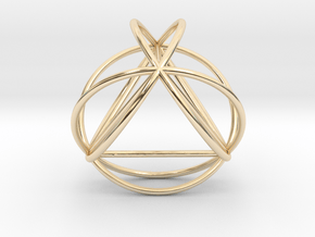 TetraSphere w/nested Tetrahedron 1.8" (no bale) in 14k Gold Plated Brass
