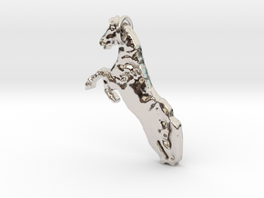 Horse in Rhodium Plated Brass