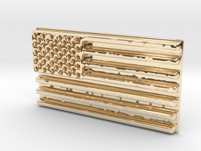 American flag in 14K Yellow Gold