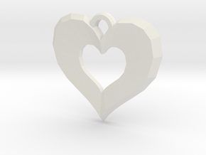 Heart pendant in White Natural Versatile Plastic