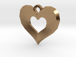 Heart pendant in Natural Brass