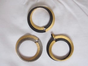 Mobius bi metal loop in Polished Bronzed Silver Steel