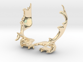 Moose Antler Clips in 14K Yellow Gold
