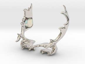 Moose Antler Clips in Rhodium Plated Brass
