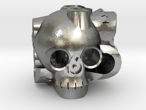 Skull D6 in Natural Silver