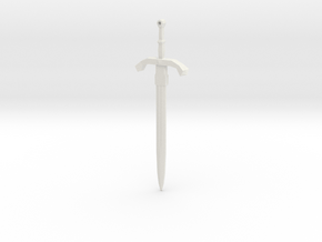 Sword Pendant in White Natural Versatile Plastic