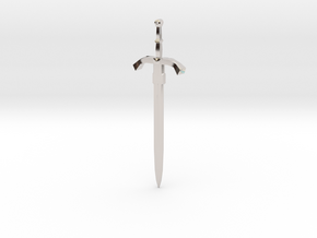 Sword Pendant in Rhodium Plated Brass