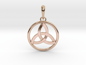 Pendant Amulet Triquetra Celtic Trinity Knot in 14k Rose Gold