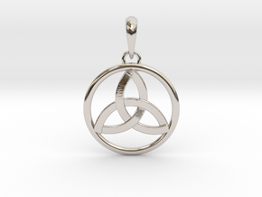 Pendant Amulet Triquetra Celtic Trinity Knot in Platinum
