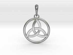 Pendant Amulet Triquetra Celtic Trinity Knot in Natural Silver (Interlocking Parts)