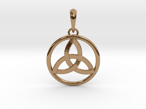 Pendant Amulet Triquetra Celtic Trinity Knot in Polished Brass (Interlocking Parts)