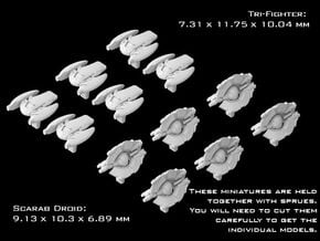 (Armada) 6x Scarab Droid + 6x Tri-Fighter in Tan Fine Detail Plastic