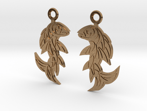 Shard Fish Earrings in Natural Brass: Medium