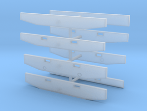 1/64th Semi Truck Bumpers, set of 8 in Smooth Fine Detail Plastic
