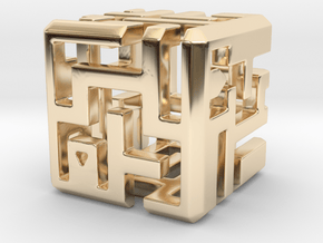 Maze #1 in 14k Gold Plated Brass