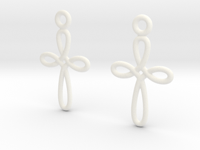 Celtic Weave Earrings - WE002 in White Processed Versatile Plastic