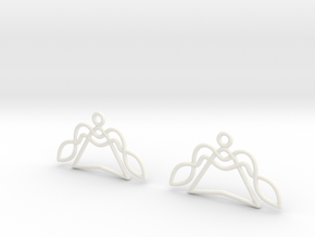Celtic Weave Earrings - WE003 in White Processed Versatile Plastic