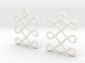 Celtic Weave Earrings - WE004 in White Processed Versatile Plastic