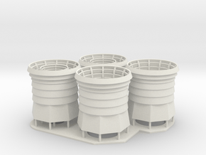 1/72 Burke Stacks - Hex base in White Natural Versatile Plastic