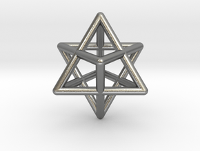 Merkaba Star Tetrahedron Pendant in Natural Silver
