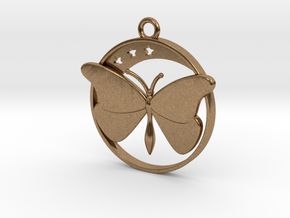 Stars, Moon and Butterfly Pendant in Natural Brass