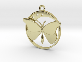Stars, Moon and Butterfly Pendant in 18K Gold Plated
