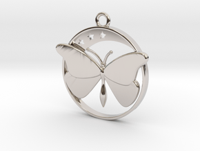 Stars, Moon and Butterfly Pendant in Platinum