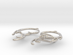 Melting Curl Earrings in Rhodium Plated Brass