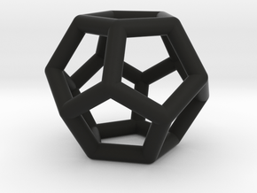 Dodecahedron Ornament in Black Natural Versatile Plastic