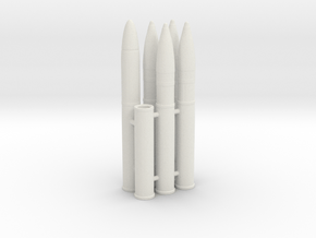 1/18 scale 75mm Shells in White Natural Versatile Plastic