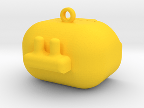  Robo-Keychain Min3DPrint in Yellow Processed Versatile Plastic
