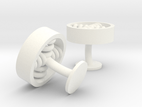 spiral cufflinks in White Processed Versatile Plastic