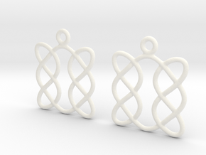 Celtic Weave Earrings - WE005 in White Processed Versatile Plastic