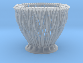 Small Organic hexagon vase/planter in Tan Fine Detail Plastic