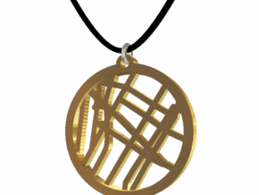 #1 - Map Petite - 14K Gold Pleated in 14k Gold Plated Brass