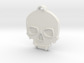 Vampire Skull in White Natural Versatile Plastic: Small