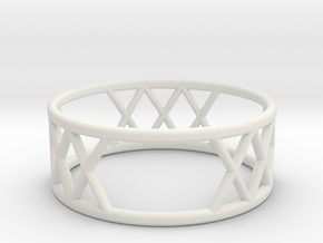 XXX Ring Size-8 in White Natural Versatile Plastic
