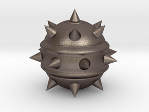 High-Poly Stickybomb (Hollow) in Polished Bronzed Silver Steel: Extra Small