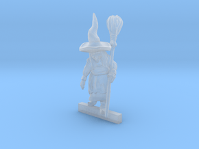 WITCH with BROOMSTICK 28mm miniature in Smooth Fine Detail Plastic