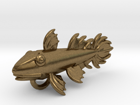 Fossil Fish Pendant  in Natural Bronze