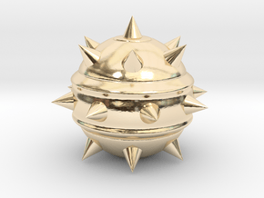High-Poly Stickybomb (Hollow) in 14k Gold Plated Brass: Extra Small
