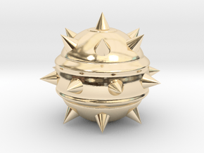 High-Poly Stickybomb (Hollow) in 14k Gold Plated Brass: Small