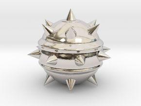 High-Poly Stickybomb (Hollow) in Rhodium Plated Brass: Extra Small