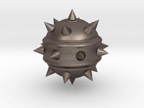 High-Poly Stickybomb (Solid) in Polished Bronzed Silver Steel: Extra Small